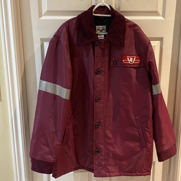 Vintage Toronto Transit Commission Coat TTC Uniform Subway Bus Size 46 Burgundy - Picture 1 of 12